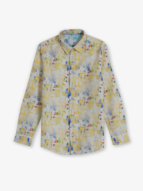 KILLER printed yellow cotton shirt