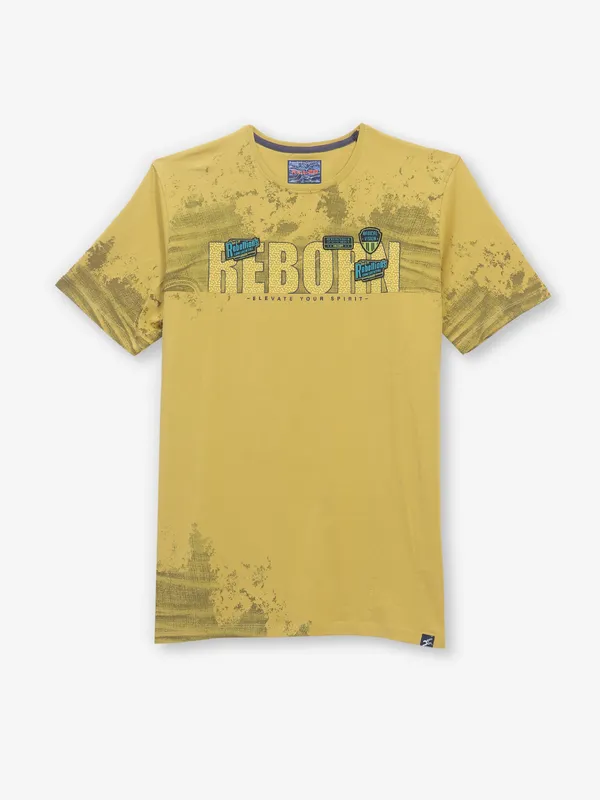 KILLER printed yellow cotton t-shirt