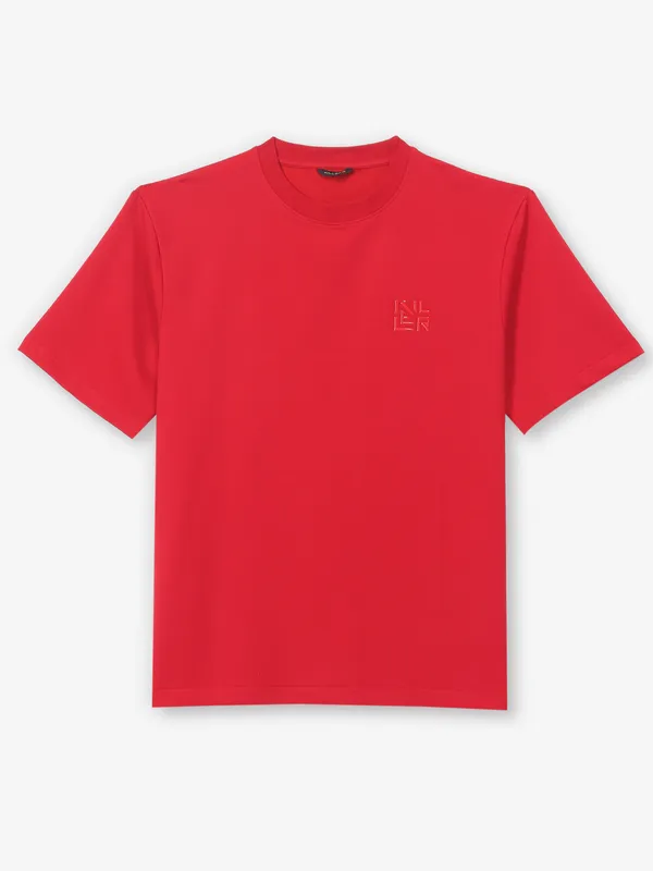 KILLER red plain cotton t-shirt for men
