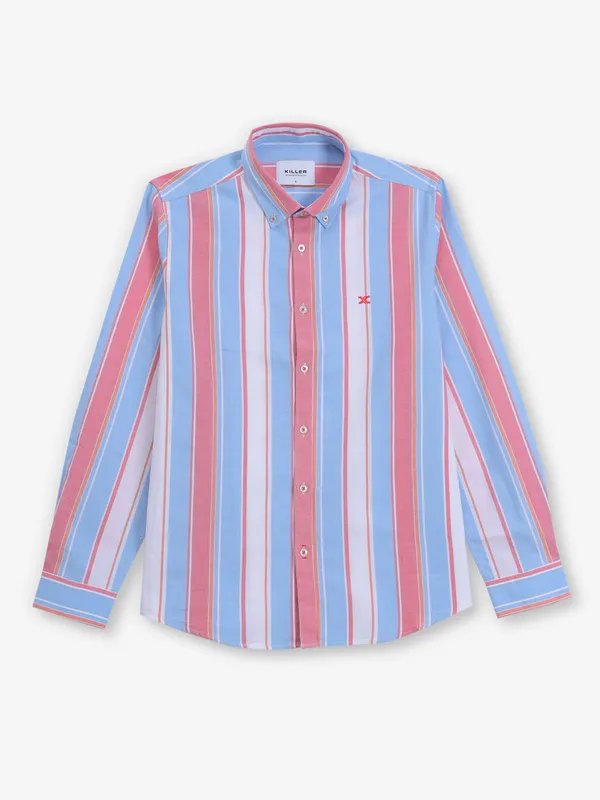 KILLER sky blue stripe cotton buttondown shirt