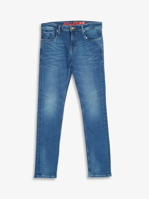 Killer slim fit washed blue jeans