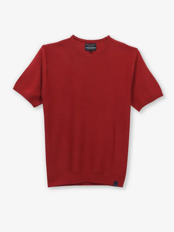 KILLER stripe maroon knitted t-shirt