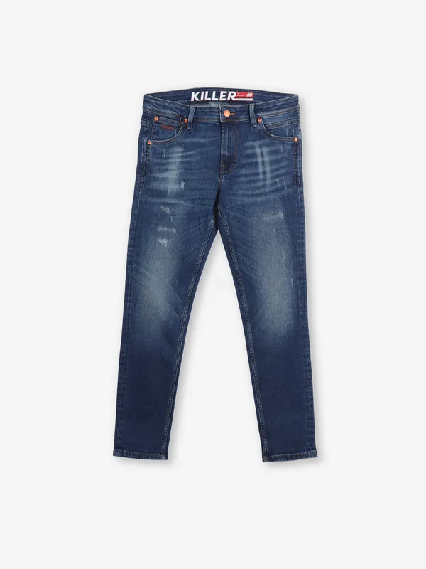 KILLER washed blue denim in ankle fit