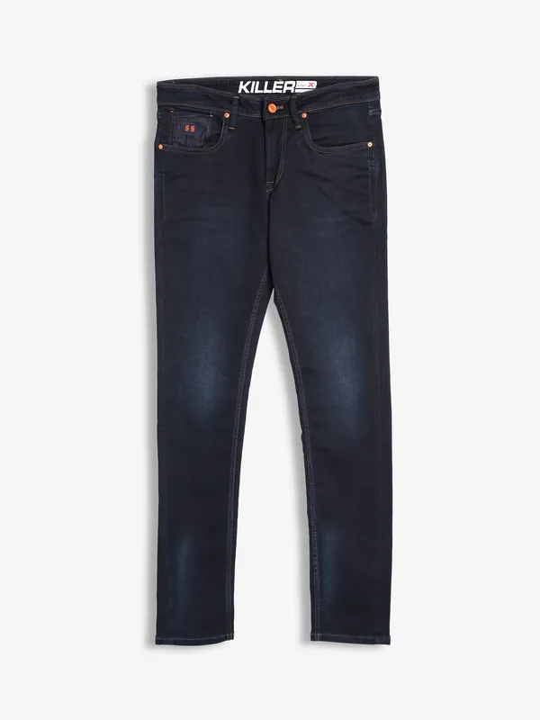 Killer washed dark blue skinny jeans