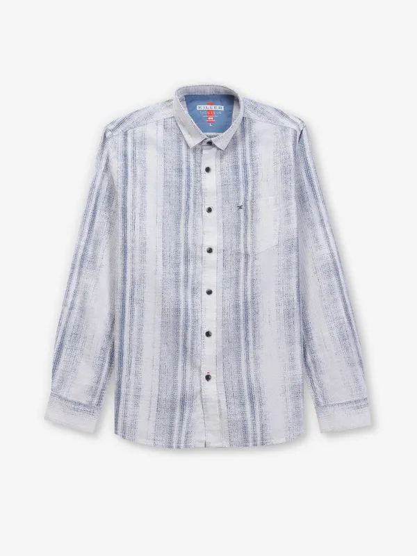 KILLER white and blue cotton shirt