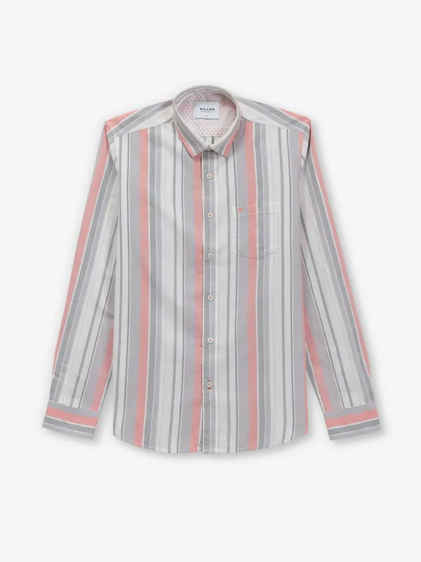 KILLER white and peach cotton shirt