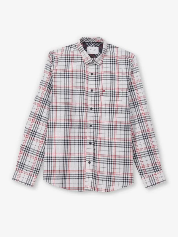 KILLER white checks cotton casual shirt