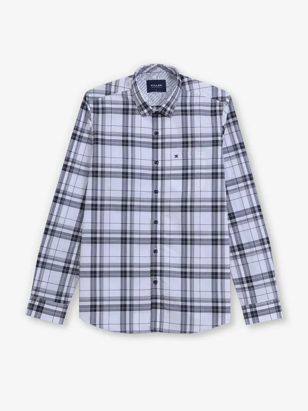 KILLER white checks cotton shirt for mens