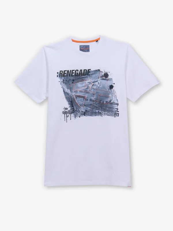 KILLER white printed casual cotton t-shirt
