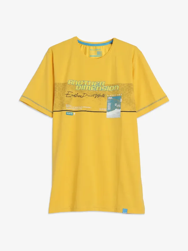 Killer yellow cotton printed t-shirt