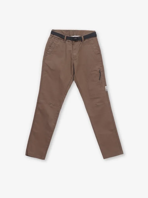 KOZZAK brown solid super skinny fit cargo