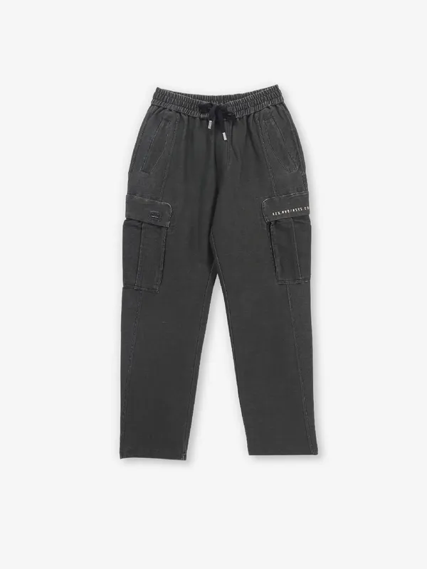 KOZZAK classy solid olive cotton trackpant