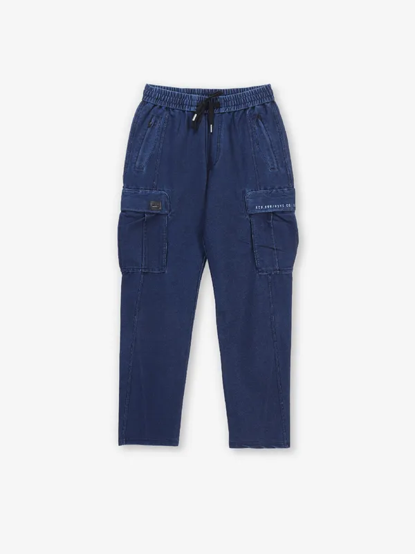 KOZZAK newest solid blue cotton trackpant