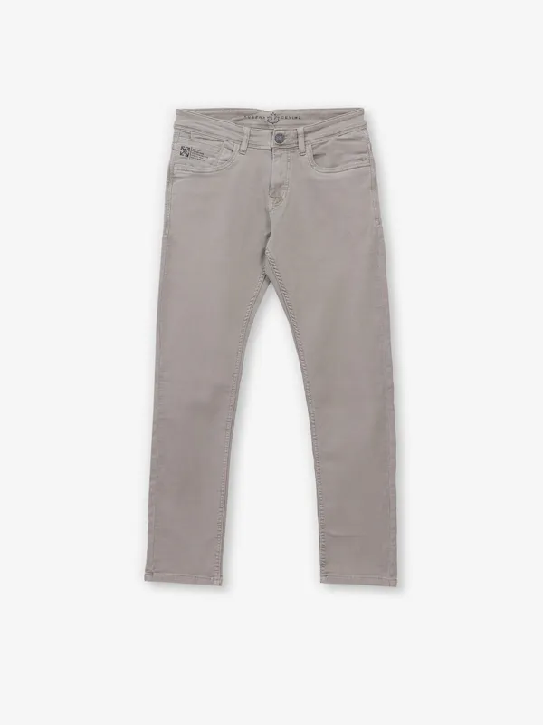 KOZZAK solid beige denim narrow jeans
