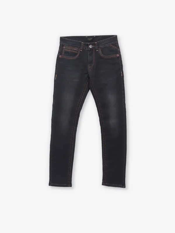 KOZZAK washed black denim jeans for mens