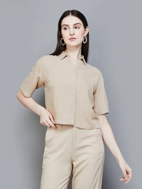KRAUS cotton beige shirt for women