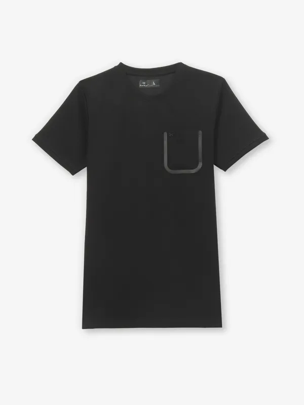 KUCH KUCH cotton casual black slim fit t-shirt