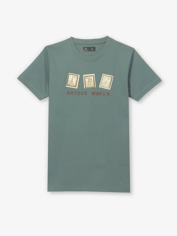 KUCH KUCH cotton stone green t-shirt