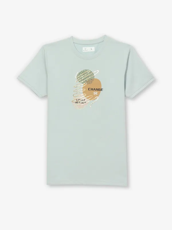KUCH KUCH mint green printed cotton t-shirt