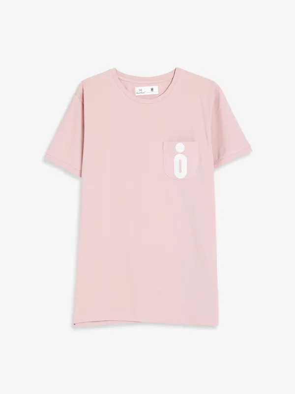 Kuch Kuch peach plain t shirt in cotton