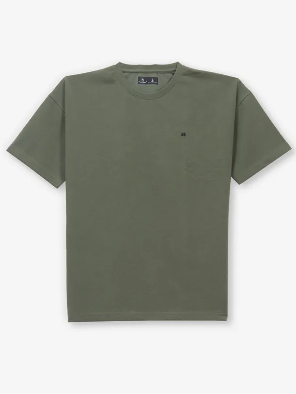 KUCH KUCH plain olive cotton t-shirt