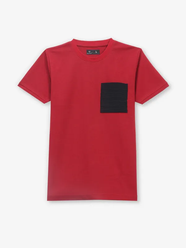 KUCH KUCH plain red half sleeve t-shirt