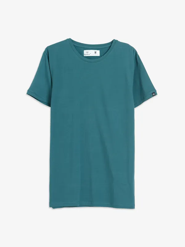Kuch Kuch teal blue plain t shirt