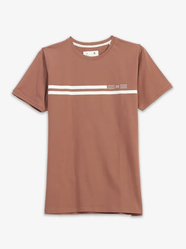 KUCHKUCH brown cotton t-shirt