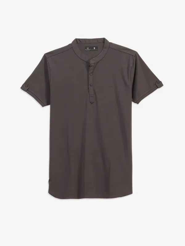 KUCHKUCH dark brown cotton t-shirt