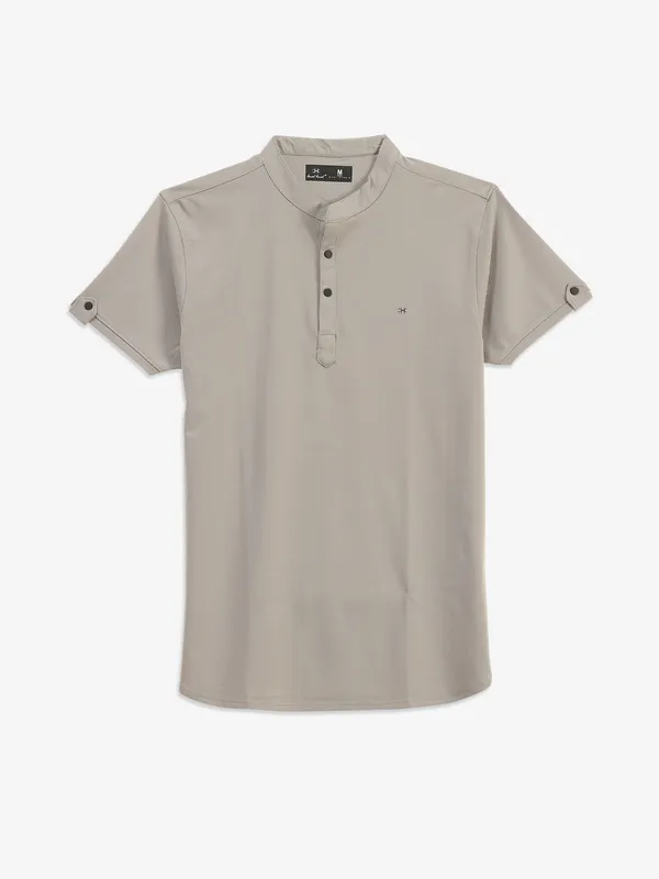 KUCHKUCH grey plain cotton t-shirt