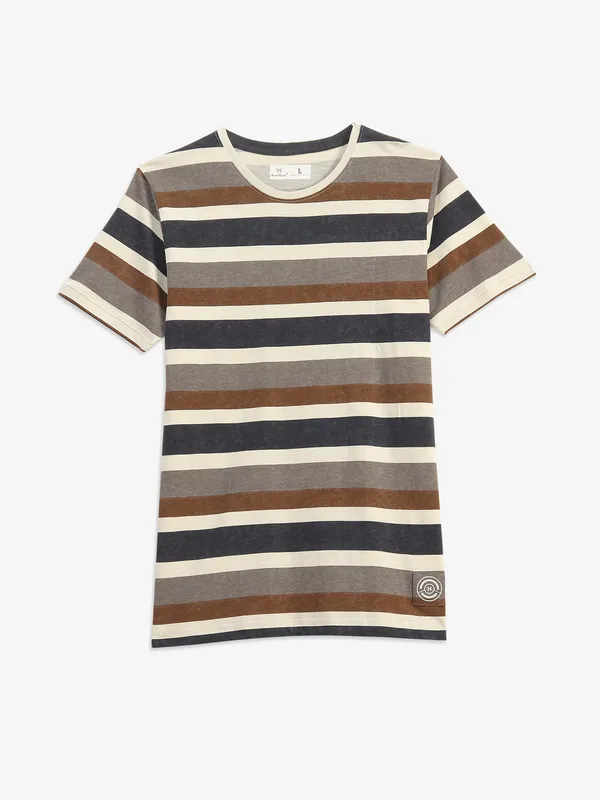 KUCHKUCH grey stripe t-shirt in cotton