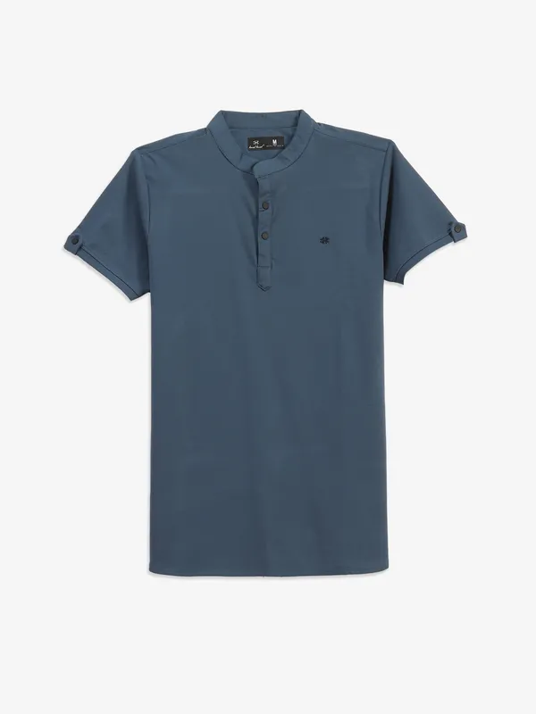 KUCHKUCH plain blue cotton t-shirt