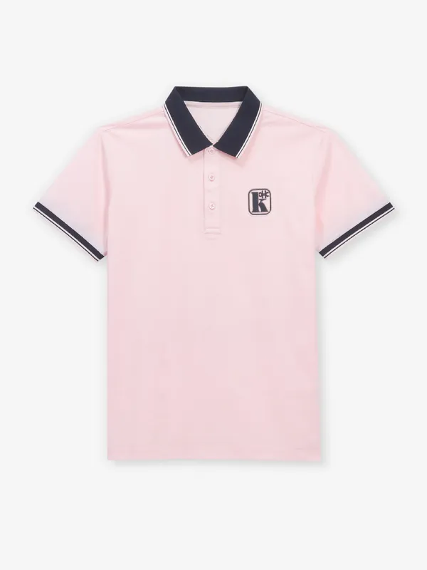 KUCHKUCH plain pink cotton t-shirt