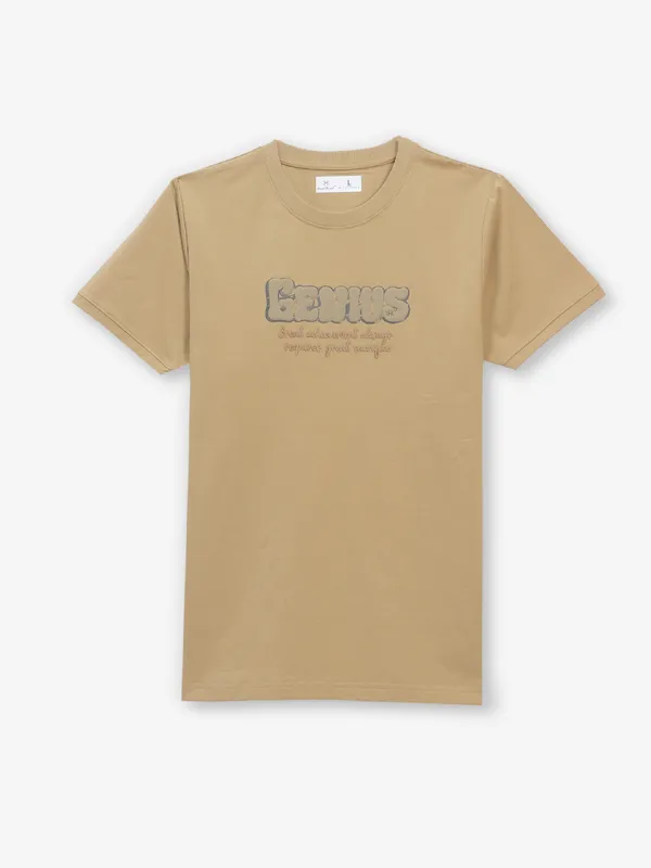 KUCHKUCH printed beige cotton t-shirt