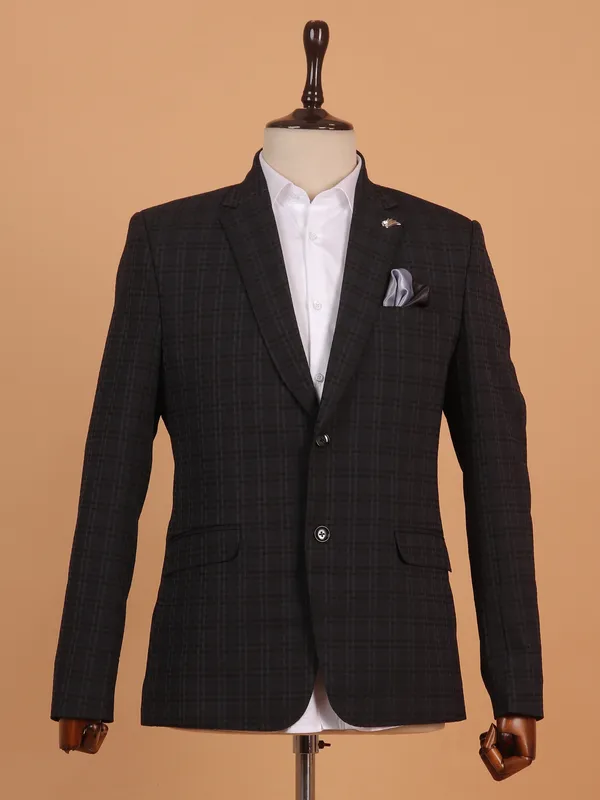 Latest black cotton blazer for men