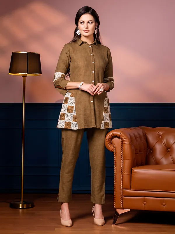 Latest brown cotton co ord set