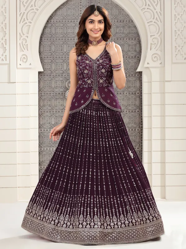 Latest dark blue lehenga choli in georgette