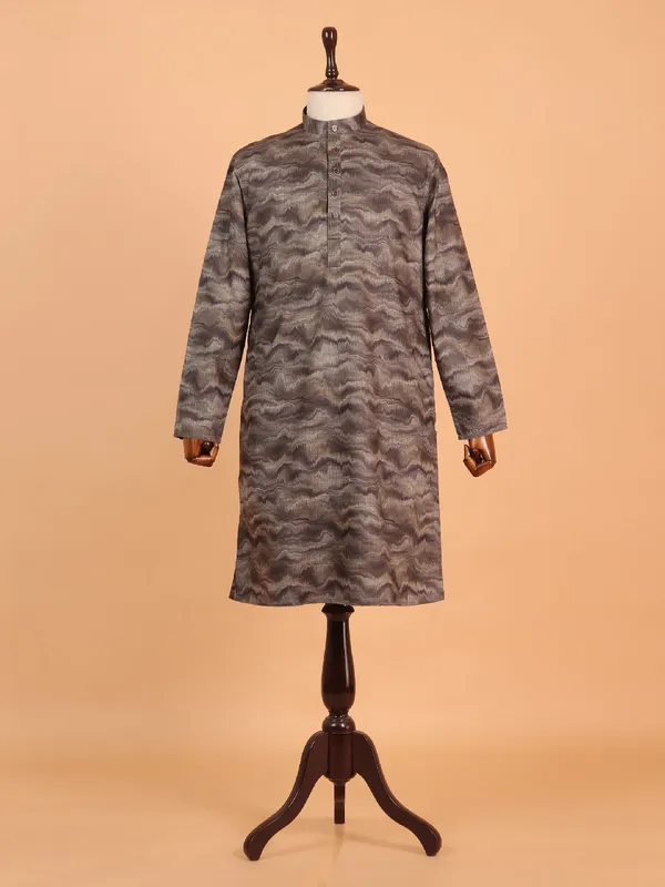 Latest brown kurta suit in cotton silk