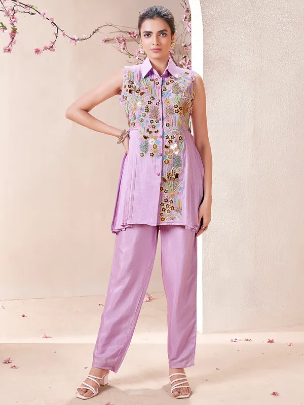Latest light purple laycra salwar suit