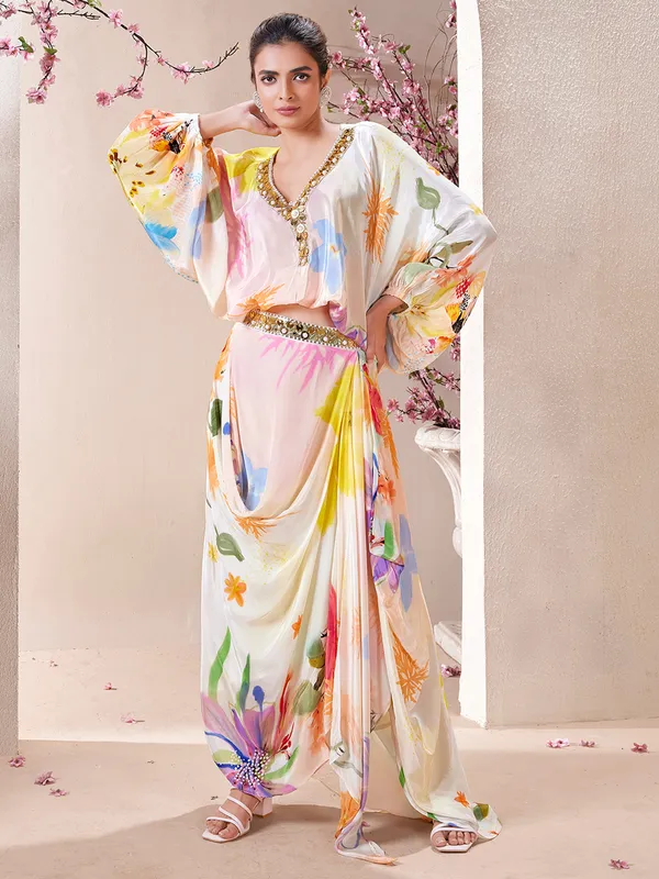Latest multi color satin indowestern for party