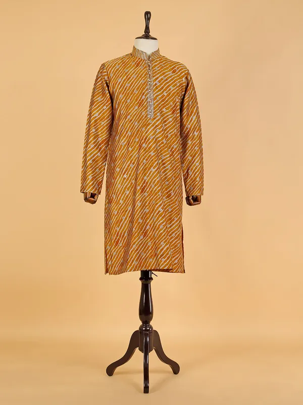 Latest musterd yellow silk kurta suit