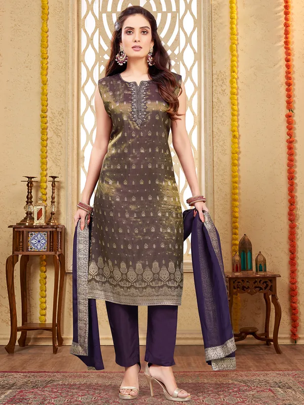 Latest navy salwar suit in silk
