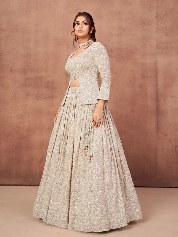 Latest peach lehenga choli with dupatta