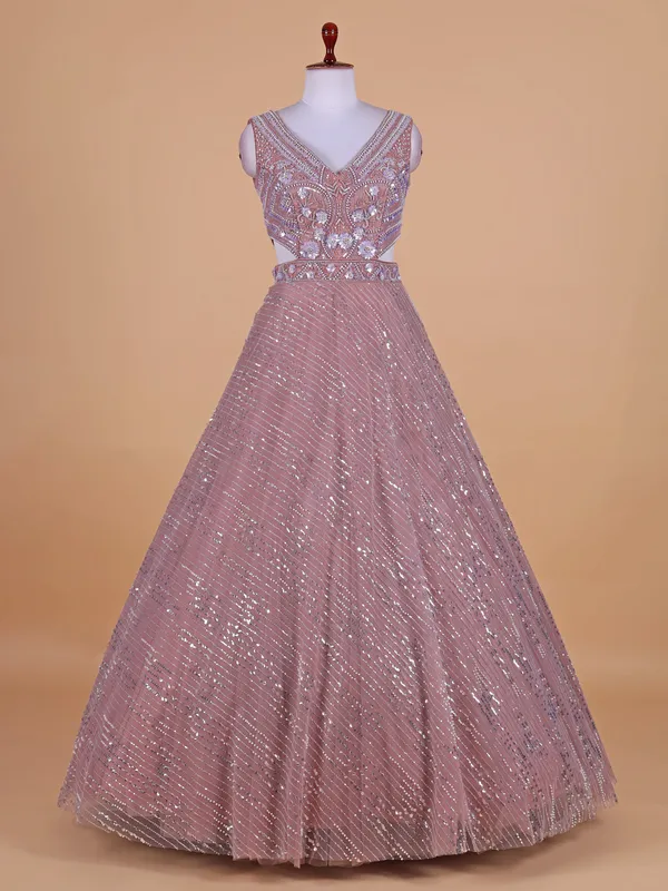 Latest pink designer gown
