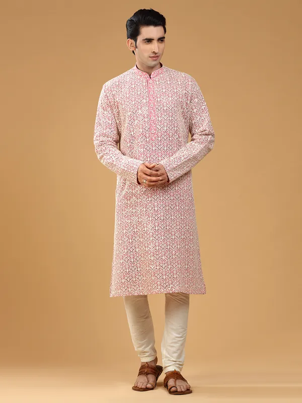 Latest pink georgette kurta suit