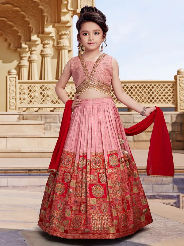 Latest pink silk wedding lehenga choli