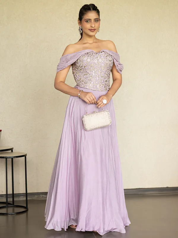 Lavender silk designer lehenga choli