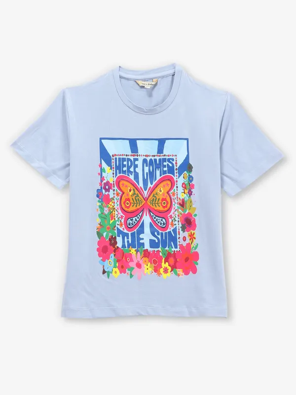 LEO N BABES light blue cotton t-shirt