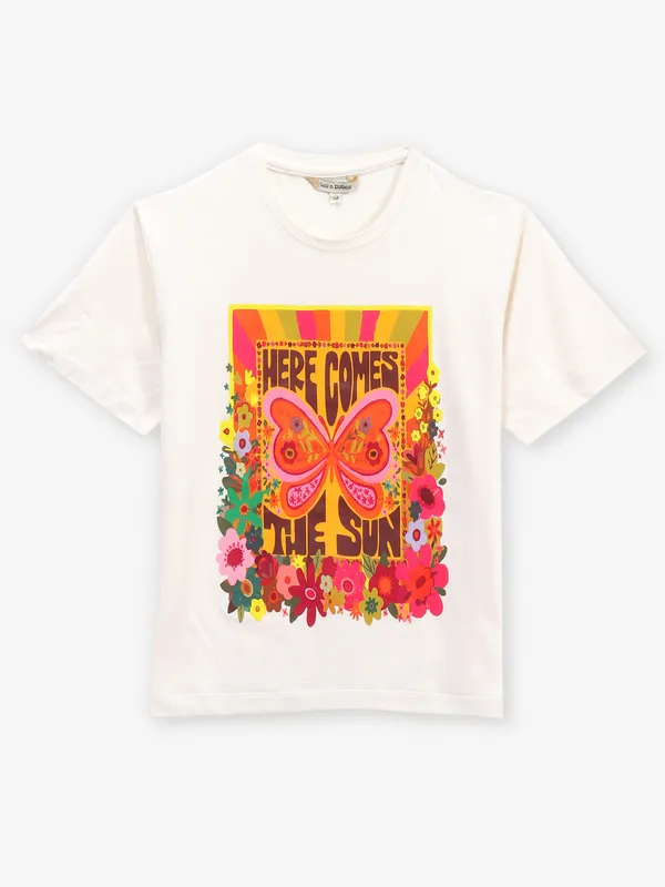 LEO N BABES off-white printed t-shirt
