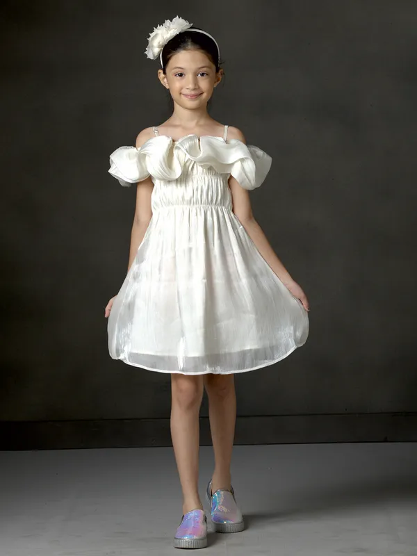 LEO N BABES white frock in organza